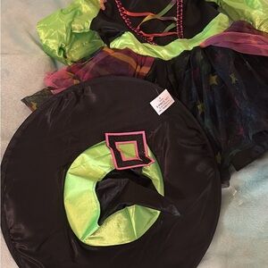 Kids Witch Costume with Hat - Green and Black